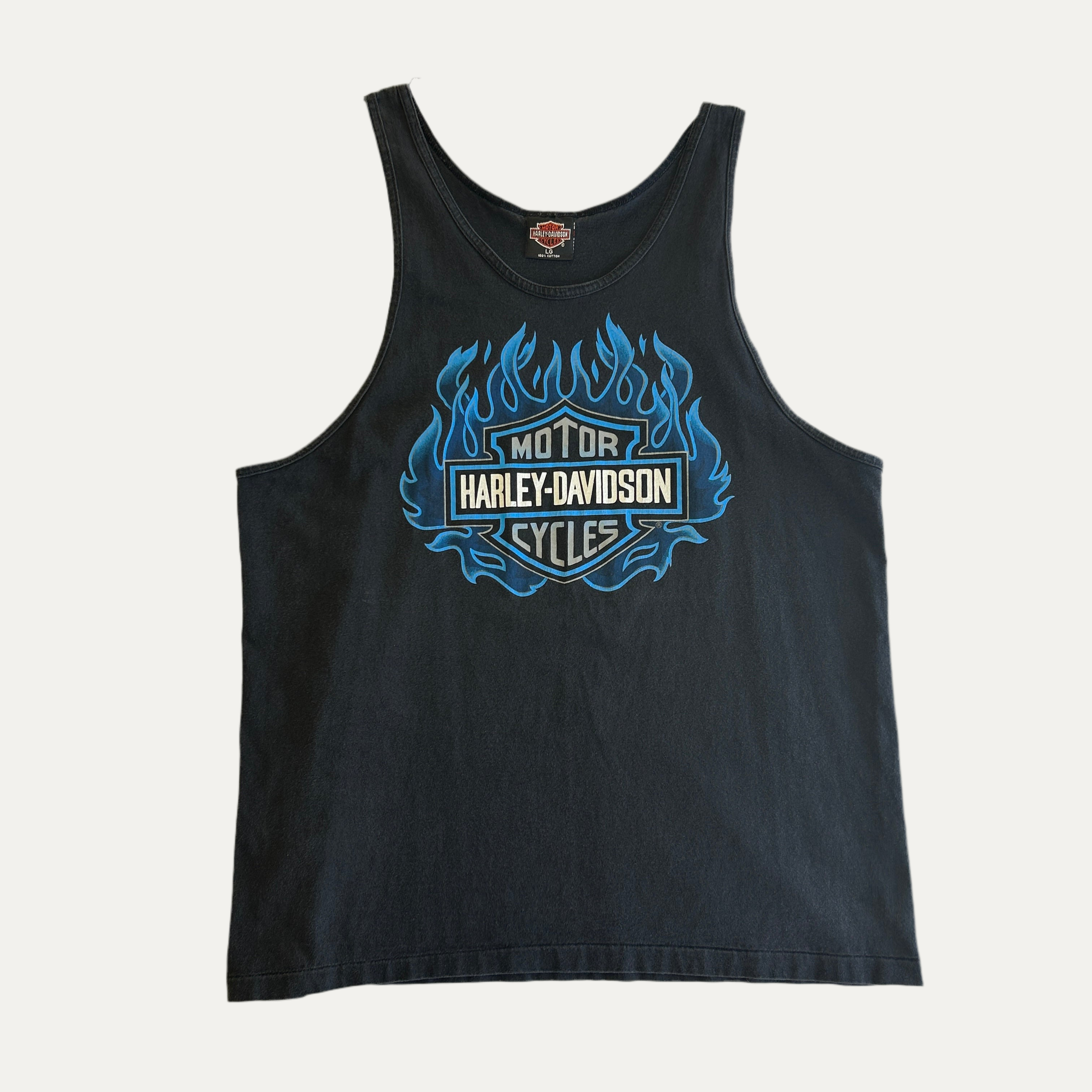 90’s Harley Blue Flame Tank Top